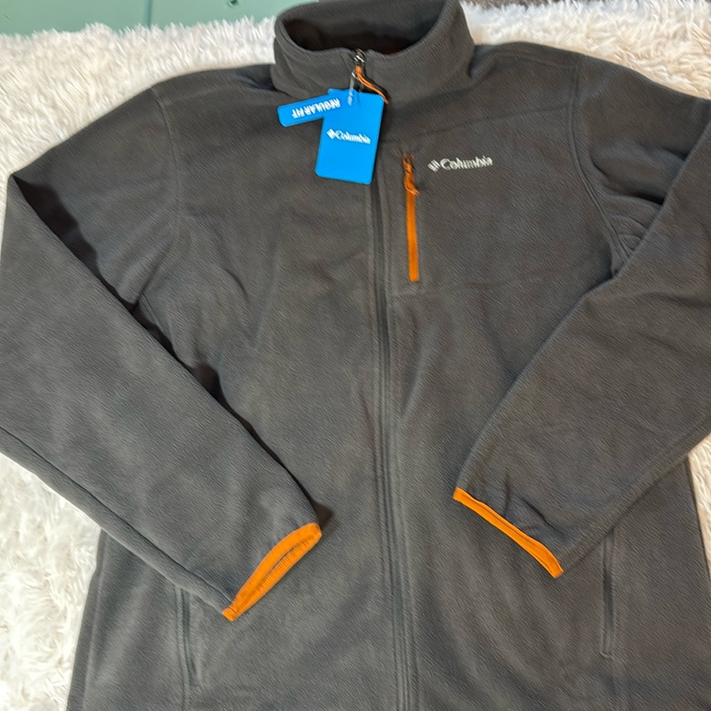Columbia Men's Full Zip Fleece Jacket, Shark (Gray large NWT